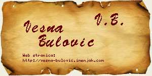 Vesna Bulović vizit kartica